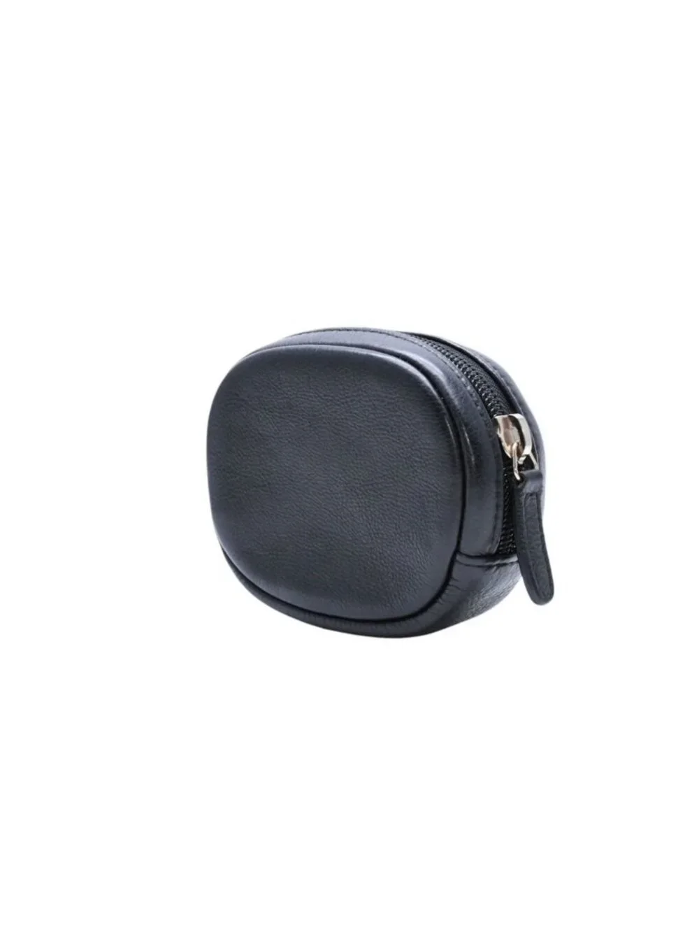 Chanel Coin Purse CC Logo Round Leather Black Gold